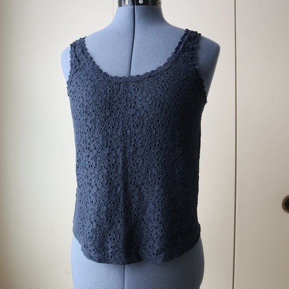 Hollister Navy Lace Top